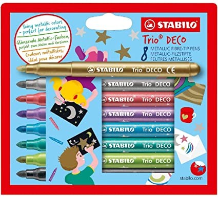 Retolador metal·litzat trio deco stabilo 8 un.