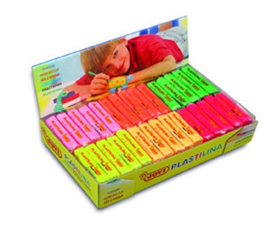 Plastilina "fluor" 50 grs 5 un x 6 colors