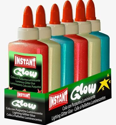 Cola purpurina * glow* luminisc 2x3 color instant