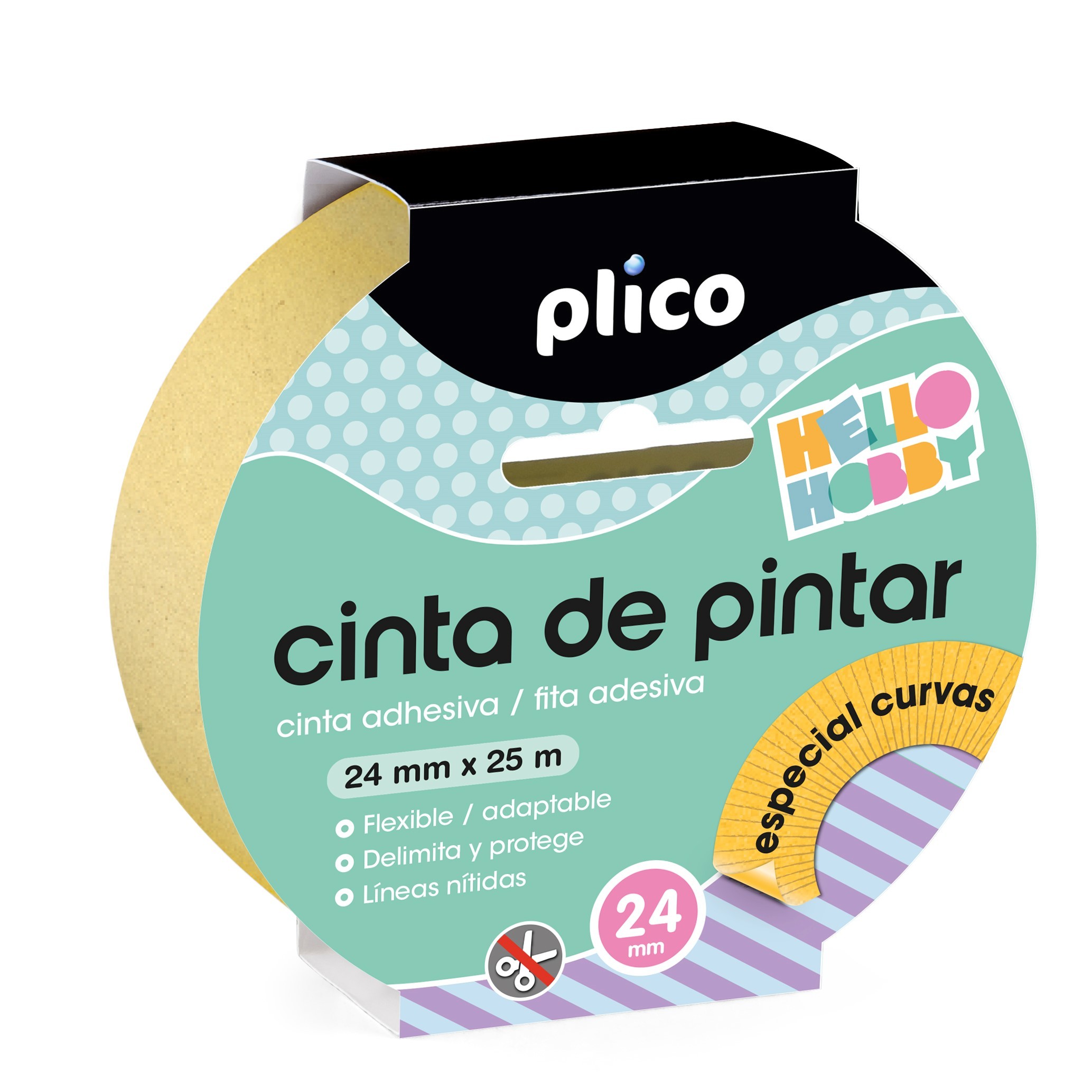 Cinta adhesiva *pintor* 25 mm x 45 m." especial corbes"